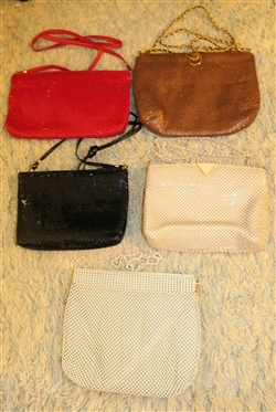 5 Mesh Purses - Cream, Black, Beige, Brown, and Red 
