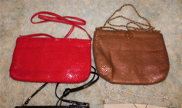 5 Mesh Purses - Cream, Black, Beige, Brown, and Red 