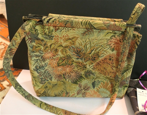 2 Purses - Toby Weston - Woodland Hills California, - Tapestry Purse with Jungle Animals and Danny K - Fine Handcrafted Handbags  - Made in USA - New with Original Tags