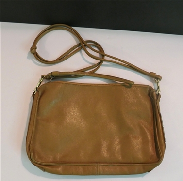 Ruth Saltz Hand Crafted Leather Hand Bag - Signed in Gold Inside Pocket - BS Monogram Tag on End - Soft Light Brown Leather 