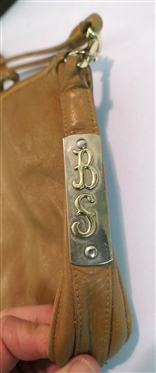 Ruth Saltz Hand Crafted Leather Hand Bag - Signed in Gold Inside Pocket - BS Monogram Tag on End - Soft Light Brown Leather 