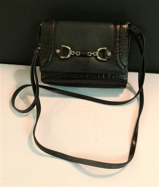 Brighton "Shetland Organizer" Purse - Handcrafted Black and Brown Leather - Shows Little to No Use - Original Tags Inside