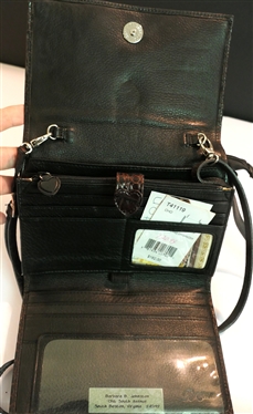 Brighton Shetland Organizer Purse - Handcrafted Black and Brown Leather - Shows Little to No Use - Original Tags Inside