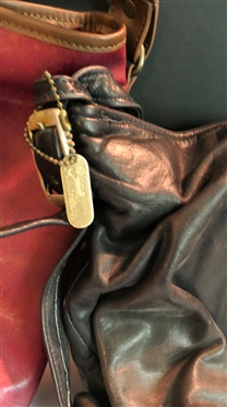 Vintage Perry Ellis Red Leather Bucket Style Bag and Stone Mountain Black Leather Purse