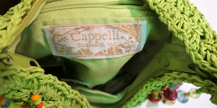 Capelli Green Crochet Beaded Purse