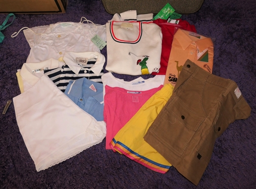 Lot of Vintage Sports Clothing - Sphairistike Tennis Short and Tank - Both New with Tags, Lady Sahara Indian Creek, Dotty Smith, Golf Sweater, Woolrich Corduroy Shorts, Action Scene Tops, Amanda,...