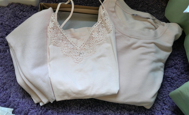Pale Pink Ensemble - Athleta Sweatshirt - Size Small, Loft Camisole - Size Medium, and Super Soft Wrap Scarf - All New