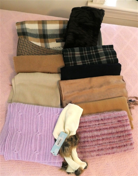 Lot of Winter Scarves -Most New with Tags - Cashmere, Wool, Faux Fur 