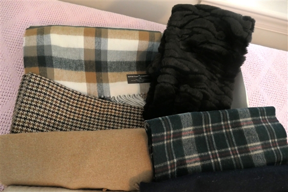 Lot of Winter Scarves -Most New with Tags - Cashmere, Wool, Faux Fur 