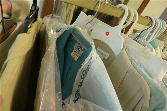 Choice of Clothes on Rack  -Doncaster, Rafael, Liz Claiborne, ECI, Tommy Hilfiger, Ann Taylor, Carlisle, Chicos, Fresh Produce, Liz Wear, Gils, Geoffrey Beene, Habitat- Many New with Tags 