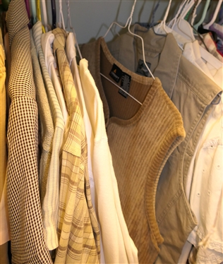 Choice of Clothes in Closet- LL Bean, Liz Wear, Ralph Lauren, Talbots, French Dressing, Doncaster, Lands End, Liz Claiborne, Pacer, Woolrich, Etc. 