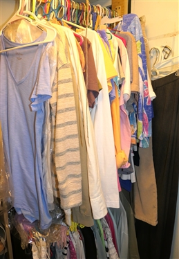 Choice of Clothes in Closet - Ralph Lauren, Talbots, Ann Klein, Liz Sport, Fresh Produce, Life is Good, J Crew, Sporting Team Shirts, Lilly Pulitzer, Chicos, Etc. 