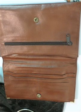 3 Leather Purses - Brown Envelope Purse - Del Rio, Black Leather Clemente, and Green Quilted Morgan Taylor