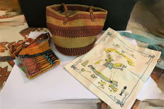 Woven Straw Purse with Leather Handles, Archie Commemorative Megan and Harry Royal Baby Tote Bag, and Rising International Crossbody Purse