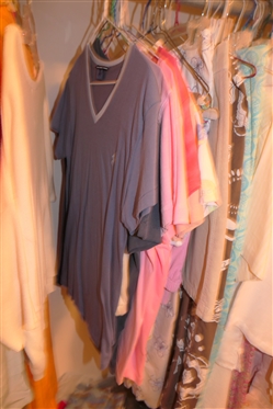 Choice of Clothes in Closet Modern and Vintage - Rising International, Fresh Produce, Multiples, Eddie Bauer, Peters Ashley, Ann Klein, Ralph Lauren, Joan Vass, Jones of New York, Suede Trousers,...