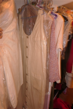 Choice of Clothes in Closet Modern and Vintage - Rising International, Fresh Produce, Multiples, Eddie Bauer, Peters Ashley, Ann Klein, Ralph Lauren, Joan Vass, Jones of New York, Suede Trousers,...