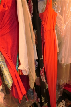 Choice of Clothes in Closet Modern and Vintage - Rising International, Fresh Produce, Multiples, Eddie Bauer, Peters Ashley, Ann Klein, Ralph Lauren, Joan Vass, Jones of New York, Suede Trousers,...