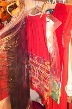 Choice of Clothes in Closet Modern and Vintage - Rising International, Fresh Produce, Multiples, Eddie Bauer, Peters Ashley, Ann Klein, Ralph Lauren, Joan Vass, Jones of New York, Suede Trousers,...