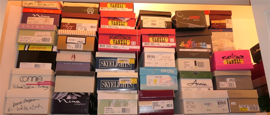Choice of Shoes in Boxes - Skylights, Vaneli, Connie, Nina, Hush Pullies, Selby, Etienne Angier, Nicole, and Others - 2 Rows Deep 