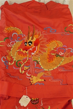 Brand New Embroidered Dragon Robe, 3 Beaded Purses, and Stick Pins