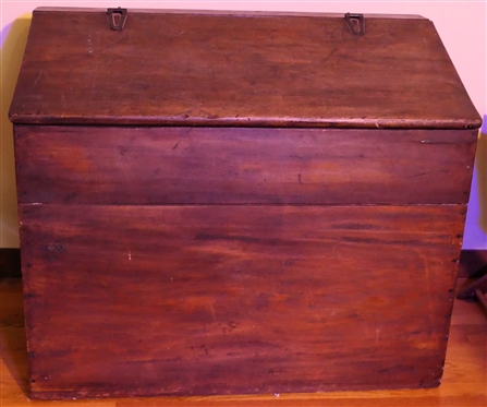 Contemporary Slant Top Mill Chest - Shop Made Iron Hinges - Chest Measures 31" Tall 36" by 18" 