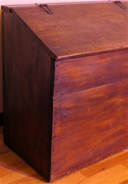 Contemporary Slant Top Mill Chest - Shop Made Iron Hinges - Chest Measures 31 Tall 36 by 18 