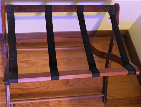 Folding Wooden Luggage Rack and Folding Breakfast Tray - Tray Measures 26 By 15 