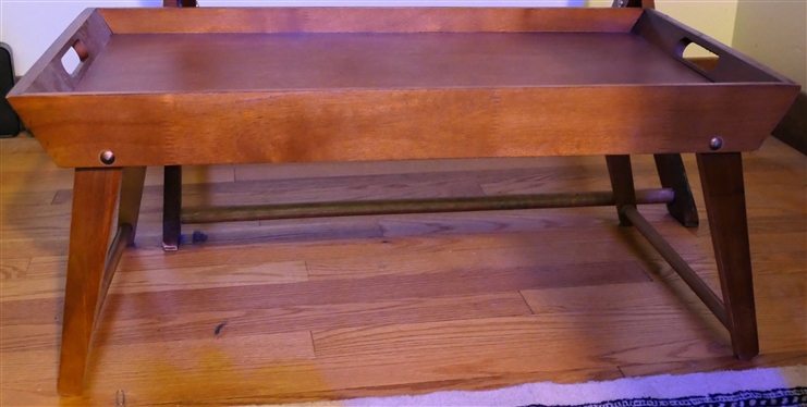 Folding Wooden Luggage Rack and Folding Breakfast Tray - Tray Measures 26 By 15 