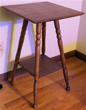 Square Oak Center Table - Measures 29 Tall 18 By 18 