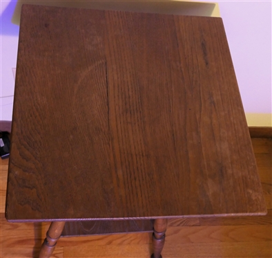 Square Oak Center Table - Measures 29 Tall 18 By 18 