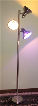 Brushed Nickel 3 Light Floor Lamp with 3 Positionable Lights - Lamp Measures 67" Tall 