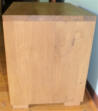 Crate and Barrel Sierra Nightstand - Teak Drawer Front European White Oak Case - Stand Measures 23 Tall 23 by 18 