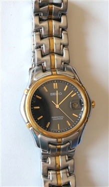 Seiko Gentleman''s Wrist Watch - Perpetual Calendar - 5 Bar - Japan Movement - Two Tone