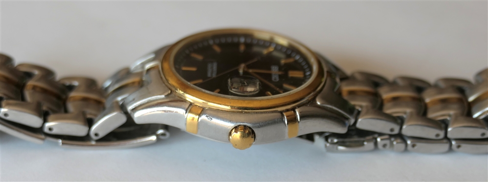 Seiko Gentleman''s Wrist Watch - Perpetual Calendar - 5 Bar - Japan Movement - Two Tone