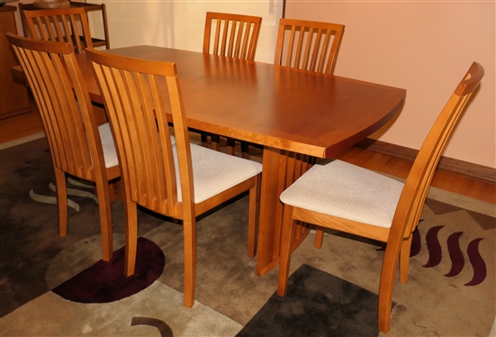 Fine Skovby Made in Denmark Mid Century Dining Suite Kirsebaer Desing  -Dining Table  Model SM19k and 6 Chairs SM66K - Table Measures 29 Tall 68 1/2 by 39 