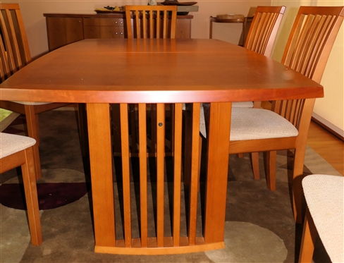 Fine Skovby Made in Denmark Mid Century Dining Suite Kirsebaer Desing  -Dining Table  Model SM19k and 6 Chairs SM66K - Table Measures 29 Tall 68 1/2 by 39 