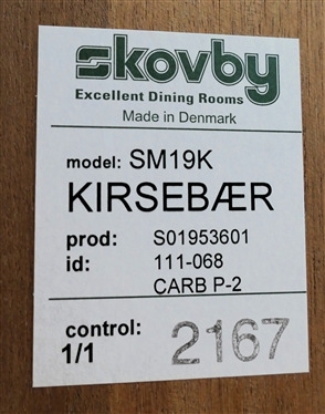 Fine Skovby Made in Denmark Mid Century Dining Suite Kirsebaer Desing  -Dining Table  Model SM19k and 6 Chairs SM66K - Table Measures 29 Tall 68 1/2 by 39 