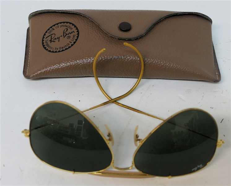 Vintage Ray- Ban Aviator Sunglasses with Original Case 