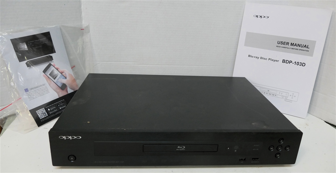 Oppo BDP-103D - Blu-ray Disc Player with Remote and Instruction Manual 