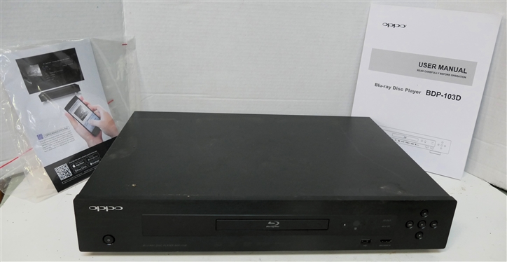 Oppo BDP-103D - Blu-ray Disc Player with Remote and Instruction Manual 