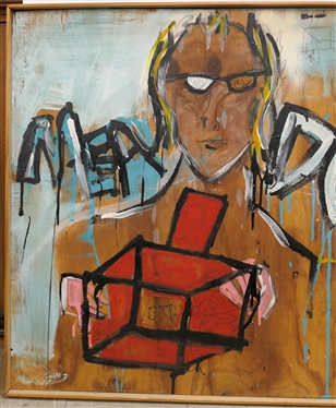 Meadorsman Portrait Painting on Board by Kirkwood - Framed - Board Measures 29 By 48 1/2 
