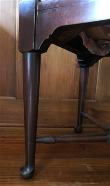 Nice Corner Chair - Shield Back - Cross Rail Stretchers - Queen Anne Style Legs and Feet - Bargello Upholstered  Seat and Matching Throw Pillow 