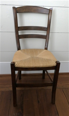 Nice Mahogany Side Chair with Sturdy Rush Seat 