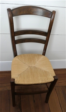 Nice Mahogany Side Chair with Sturdy Rush Seat 