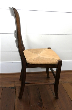 Nice Mahogany Side Chair with Sturdy Rush Seat 
