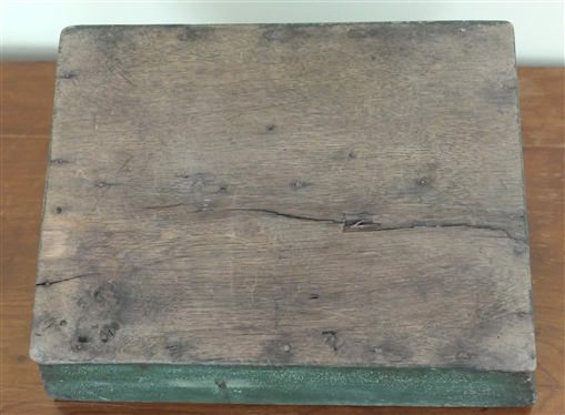 Green Painted Knife Box / Cutlery Tray - Dovetailed Construction - Box Measures 3 1/2 Tall 13 1/2 by 10 1/2