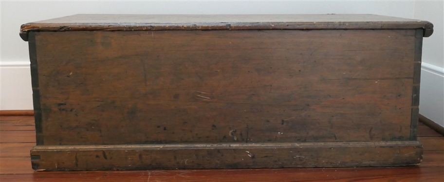 19th Century Blanket Chest with Glove Box - One Board Top and Sides - Dovetailed Case - Measures - Replaced Hinges 15 1/2" Tall 41" by 15" 