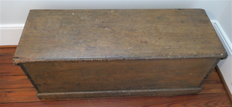 19th Century Blanket Chest with Glove Box - One Board Top and Sides - Dovetailed Case - Measures - Replaced Hinges 15 1/2 Tall 41 by 15 