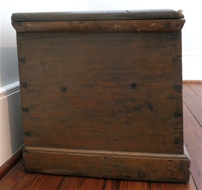 19th Century Blanket Chest with Glove Box - One Board Top and Sides - Dovetailed Case - Measures - Replaced Hinges 15 1/2 Tall 41 by 15 