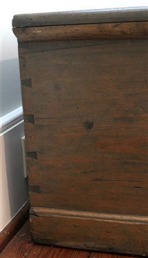 19th Century Blanket Chest with Glove Box - One Board Top and Sides - Dovetailed Case - Measures - Replaced Hinges 15 1/2 Tall 41 by 15 